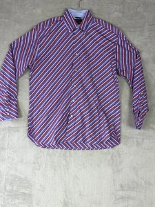Tommy Hilfiger Vintage Shirt Long Sleeve Multi Color Striped Men's Size Medium - Picture 1 of 12