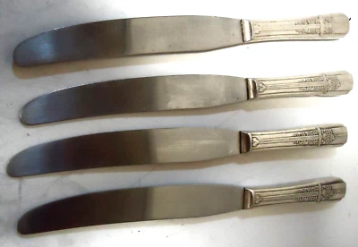 Cuchillos huecos modernos 4 Wm A Rogers/Oneida SP patrón de celebridad/rosa salvaje 1939 Foto 1 de 4