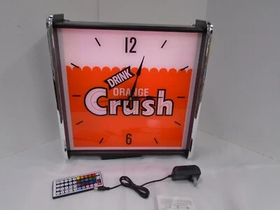 Drink Orange Crush LED light up wall clock Brand New - Image 1 of 4