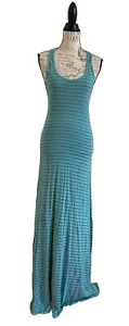 HARD TAIL Racer-back Maxi Dress Stretchy Cotton Green Size Small - Picture 1 of 6