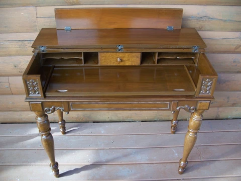 1900's  Spinet Desk /2 drawers and 6 cubbies Cover