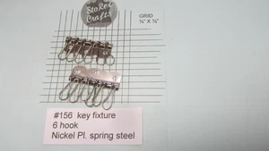 6 HAKEN SCHLÜSSEL BEFESTIGUNGEN für SCHLÜSSELETUI PLATTIERT FEDERSTAHL LEDER ETUI SCHLÜSSELANHÄNGER  - Bild 1 von 33