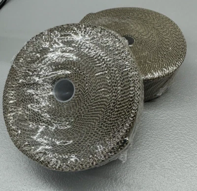 2"x 50ft Thermal Header Pipe Tape Titanium Lava Exhaust Wrap 2 Rolls - Image 1 of 4
