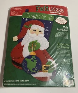 NEW Dimensions Applique Felt Works Kit "Peace Santa Stocking" Christmas 8159 - Picture 1 of 5