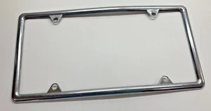 Chrome metal basic license plate frame - Picture 1 of 9