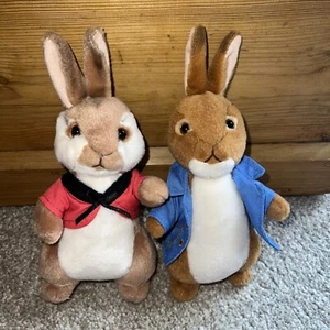Beatrix Potter TY Peter Rabbit Series- Peter & Flopsy Soft Toys 23cm 9" Plush❤️ - Picture 1 of 3