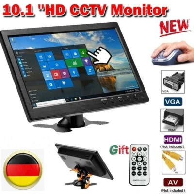 Monitor LCD Automático 10.1" HDMI/VGA/AV/USB/TF Delgado Recubrimiento UV Reproductor de PC/TV/DVD