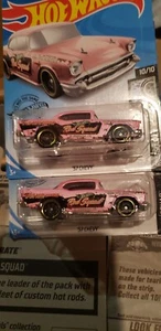 Hot Wheels ERROR '57 Chevy *Pink* 180/250 Rod Squad 10/10 DECAL OFFSET ON FENDER - Picture 1 of 6