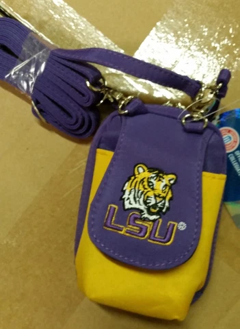 LSU Tigers Purse Plus Touch Phone  ID Wallet Charm 14 Gift Compact bag Cover