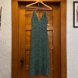 Reformation Green White Floral Halter Top Midi Dress Women’s Size 0 - Picture 1 of 9