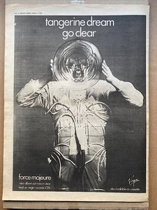 TANGERINE DREAM FORCE MAJEURE(B) POSTER SIZED original music press advert from 1 - Imagen 1 de 1