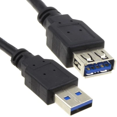 50 cm 0.5m USB 3.0 24AWG High Speed Extension Cable Type A Male to Female BLACK - Image 1 of 4