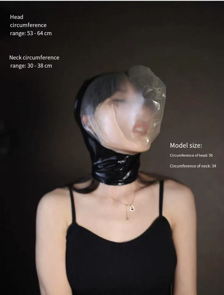 0.12mm ultra-thin Latex Rubber hood with breathing hole no zipper for Fetish US - Image 1 of 4