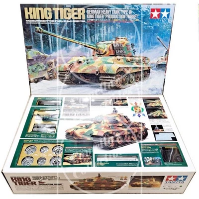 Tamiya RC 1:16 King Tiger Production Turret Full Option Tank Kit #56018 - Image 1 of 4