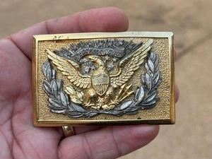 Vintage 3 Stück Konstruktion ADLER patriotische GÜRTELSCHNALLE Gold Silber GAUNT London - Bild 1 von 14