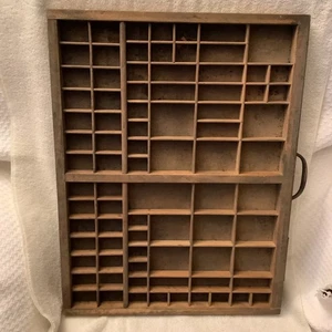 Hamilton Mfg Co Wood Printers Drawer Letterpress Tray Shadowbox Trinket Shelf - Bild 1 von 5