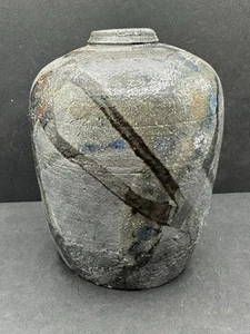 Estate Sale Wood Fired Glazed Vase ~ Signed - Picture 1 of 6
