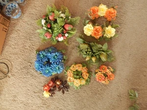 Anillos de velas florales de plástico vintage TODOS DAÑADOS PARA MANUALIDADES - Imagen 1 de 18