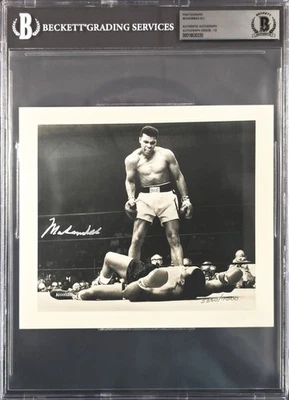 Muhammad Ali Auto 6.75x7.75 Photo Auto GM 10 Over Sonny Liston Beckett #18630330 - Image 1 of 4