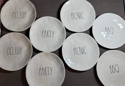 Rae Dunn Set Of 8 (9 3/4”) Melamine Plates, Artisan Collection By Magenta EUC - Image 1 of 4