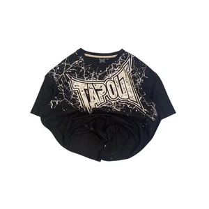TAPOUT Graphic T-Shirt Splatter Print Black Cotton Mens 3XL - Picture 1 of 8