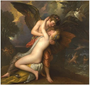 Art Giclee Printed Oil Painting Benjamin West Cupid and Psyche Home Decor Canva - Picture 1 of 2