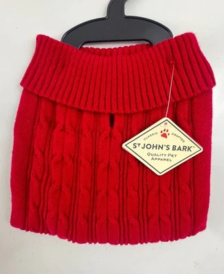 Suéter St. Johns Bark Perro Rojo Cable Tejido Cuello Alto M Nuevo con Etiquetas Foto 1 de 4