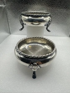 Pair Of Silver Plated Master Salts! Shows Sign Of Age But Great Pieces! - A - Picture 1 of 17