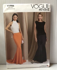 VoguePattern V1986 Red Carpet Mermaid Fishtail Skirt Misses SZ 18-26 NEW - Picture 1 of 2