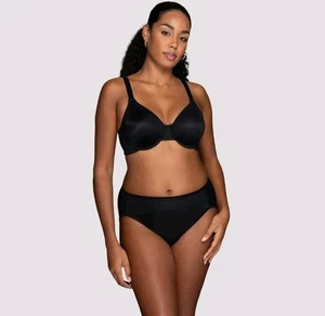 Reggiseno ferretto 38DD Vanity Fair Lingerie schiena liscia minimizzatore 76080TG nero - Foto 1 di 7