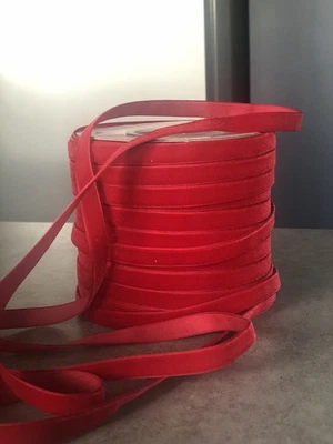 Vibrant Red Velvet Ribbon – 3/8 Inch (1 cm) Wide, ONE METER £1 - Image 1 of 4