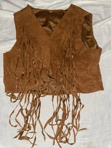 Kids Fringe Cowboy Vest Costume Piece Size M - Picture 1 of 4
