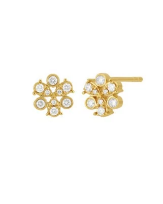 Bony Levy 18k Yellow Gold Diamond Cluster Maya Stud Earrings NWOT - Image 1 of 4