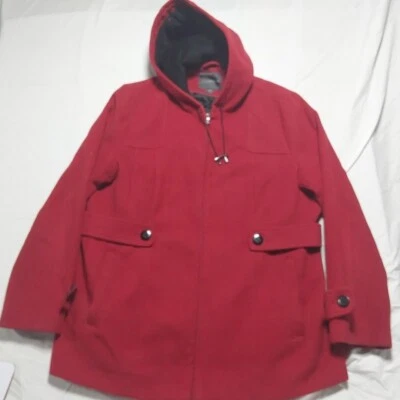 Abrigo con capucha para mujer Covington, rojo, talla 1X Foto 1 de 4