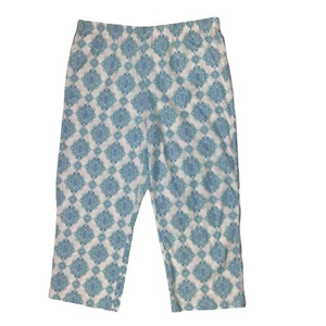 Pantalones para mujer Aria pijama estampado elástico en la cintura azul y blanco M mediano nuevo con etiquetas - Imagen 1 de 4