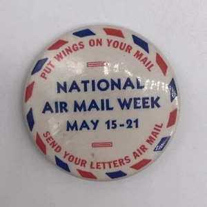 Vintage USPS National Air Mail Week Button Pin - Picture 1 of 4