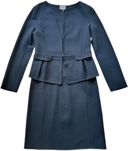 Armani Collezioni Tuta Donna Tg 6 Blu Tubino Abito Peplum Giacca 2 Pezzi - Foto 1 di 23