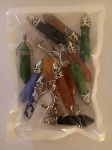 Gemstone Silver Pendants 45 ea. & Cord Necklaces 50 ea. with Lobster Clasps - Picture 1 of 4