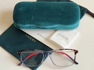 Brandneu Gucci Herren Grau Havanna Designer Logo Eckig Brille - Bild 1 von 7
