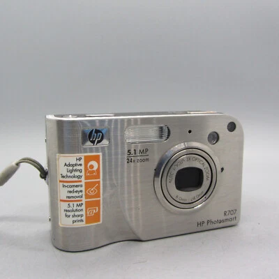HP Digital Camera Photosmart R707 5.1MP Silver Tested - Image 1 of 4