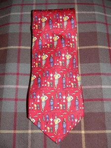 PAOLO GUCCI "MADE IN ITALY" Red with Golfing Print Theme 100% Silk Tie. - Picture 1 of 5