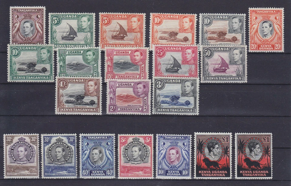 KENYA, UGANDA & TANGANYIKA 1938, SG 131-150, COMPLETE SET + ADDITIONAL 1 £, MLH - Image 1 of 1