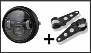 Daymaker LED Scheinwerfer + Halter Harley Davidson Triumph Bobber Chopper - Bild 1 von 12