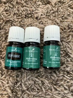 Lot Of 3 Young Living Peppermint 5 Ml Essential Oil New Different Labels - Image 1 of 3