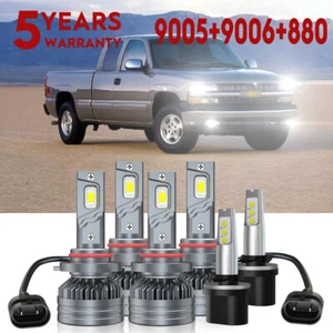 Upgrade LED Headlight Fog Light Bulbs For Chevy Silverado 1500 2500 HD 1999-2002 - Picture 1 of 16
