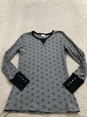 Columbia Women Geometric Long Sleeve Crew Neck Blouse Gray Size M - Imagem 1 de 4