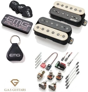 EMG Jim Root JR Daemonum Zebra Humbucker Set Short Shaft Pots ( TIN & KEYCHAIN ) - Picture 1 of 1