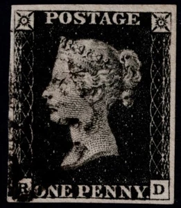 1840 1d Black Pl 1b RD 4m Neat Black Maltese Cross Fine Used Cat. £400.00 - Picture 1 of 1