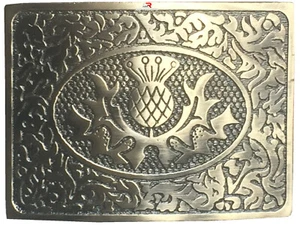 Celtic Oval with Thistle Kilt Belt Buckle / Highland Belt Buckle Thistle Antique - Picture 1 of 1