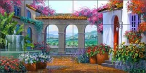 Viñedo azulejo salpicadero cerámica mural Senkarik patio fuente arte MSA155 - Imagen 1 de 2